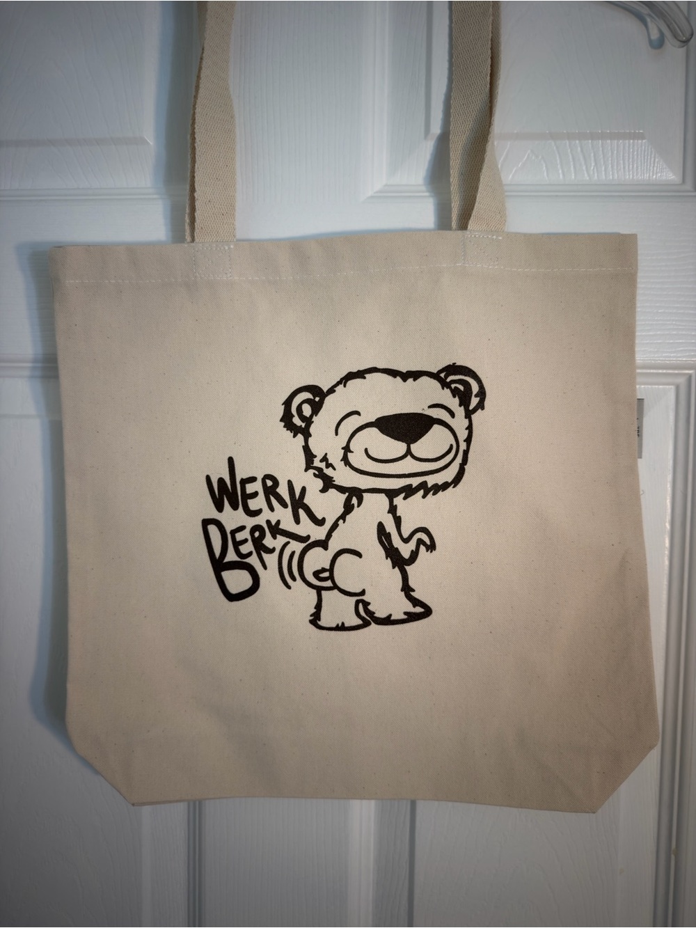 Ditch Day Werk Berk Bear 100% Cotton Canvas Tote Bag